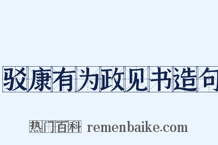 驳康有为政见书造句是什么意思的图片